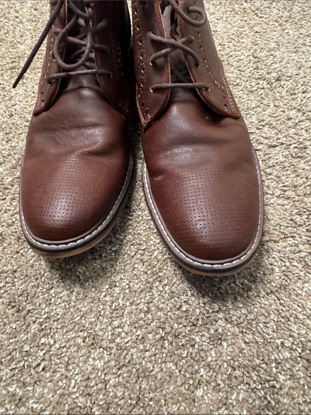 Steve Madden Men's Brown Leather Lace-Up Chukka Boot mid ankle SZ 7.5